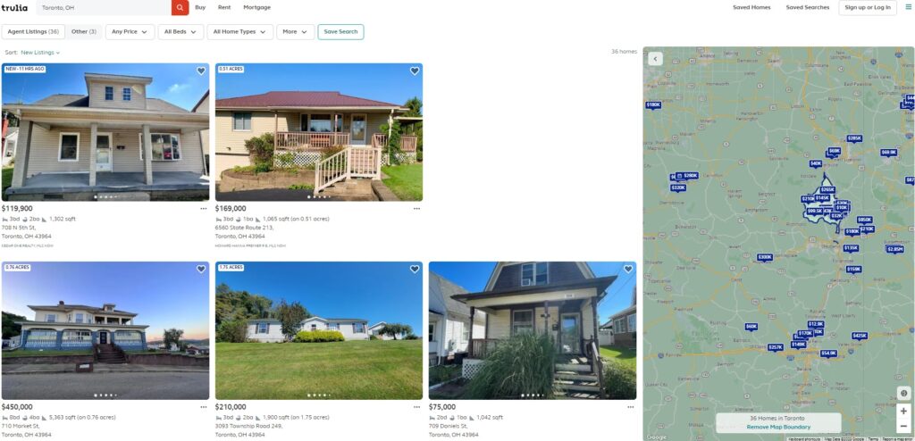 How to make a real estate website: search functionality screenshot 