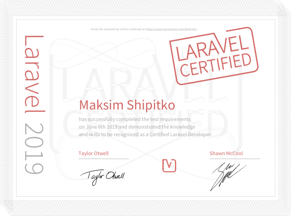 Laravel Certificate